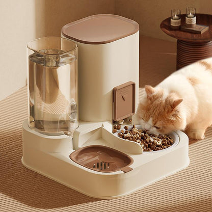 Pet Food and Water Dispenser, 2-in-1 Automatic Feeder with Large Capacity for Dogs and Cats, Ideal Gift for Pet Lovers