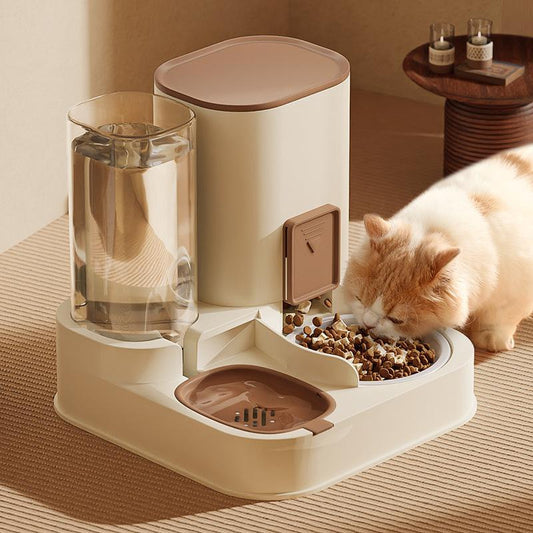 Pet Food and Water Dispenser, 2-in-1 Automatic Feeder with Large Capacity for Dogs and Cats, Ideal Gift for Pet Lovers