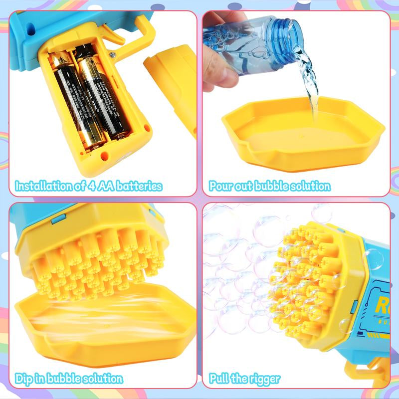 Ultimate Bubble Machine Gun - 40 Holes for Continuous Entertainment, Ideal Outdoor Toy for Children, Perfect for Birthday and Wedding Celebrations.