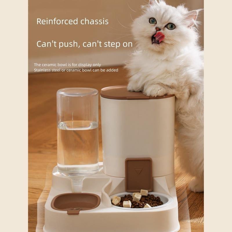 Pet Food and Water Dispenser, 2-in-1 Automatic Feeder with Large Capacity for Dogs and Cats, Ideal Gift for Pet Lovers