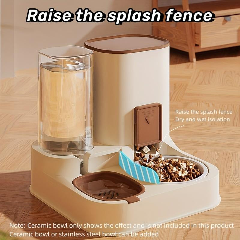 Pet Food and Water Dispenser, 2-in-1 Automatic Feeder with Large Capacity for Dogs and Cats, Ideal Gift for Pet Lovers