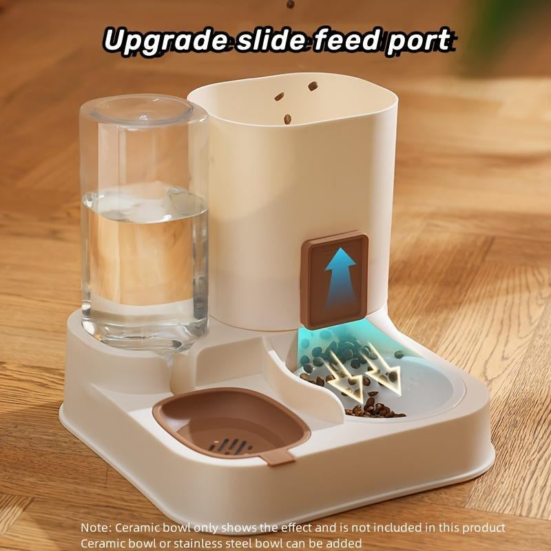 Pet Food and Water Dispenser, 2-in-1 Automatic Feeder with Large Capacity for Dogs and Cats, Ideal Gift for Pet Lovers