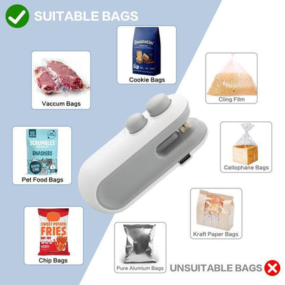 2-in-1 Mini Bag Sealer & Cutter with Magnet - Must-Have Tool for Freshness and Convenience!