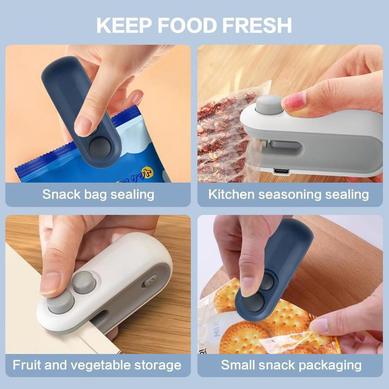 2-in-1 Mini Bag Sealer & Cutter with Magnet - Must-Have Tool for Freshness and Convenience!