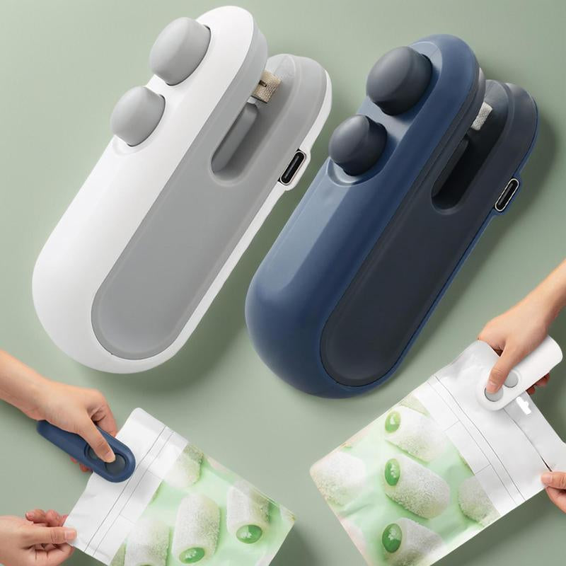 2-in-1 Mini Bag Sealer & Cutter with Magnet - Must-Have Tool for Freshness and Convenience!
