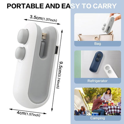 2-in-1 Mini Bag Sealer & Cutter with Magnet - Must-Have Tool for Freshness and Convenience!