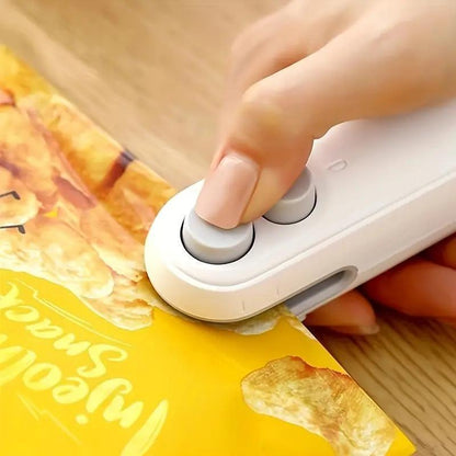 2-in-1 Mini Bag Sealer & Cutter with Magnet - Must-Have Tool for Freshness and Convenience!