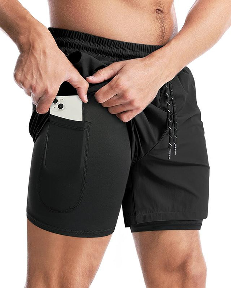 Elevate Your Workout with Aolesy Men's 2-in-1 Quick-Dry Running Shorts - Lightweight Athletic Shorts with Pockets for Ultimate Comfort and Performance